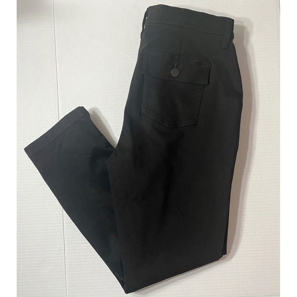 Evereve Utility Pants Womens 28 Black Slim Leg High Rise Cargo Pocket Trousers